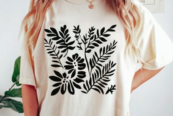 Abstract Botanical Silhouette Design Png