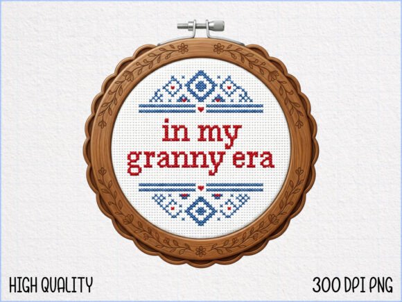 Charming Grandma Cross Stitch: A Delightful Design Asset