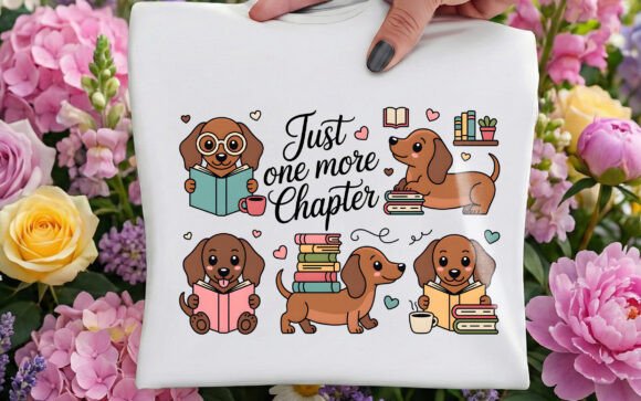 Dog and Books Lover T-shirt Design PNG