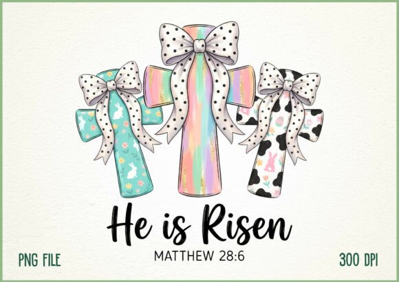Elevate Your Easter Designs with the He is Risen Cross Bow Design