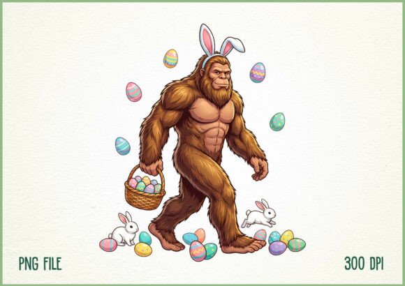 Funny Easter Bigfoot Bunny Design: A Creative Asset