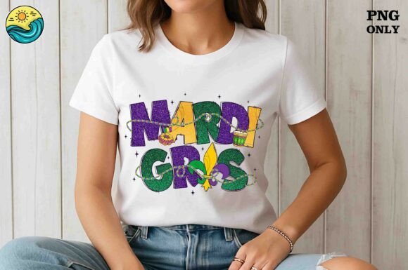 Glitter Mardi Gras Beads PNG: A Designer's Festive Asset