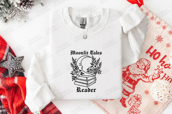 Moonlit Tales Reader Bookish Design: A Celestial Asset