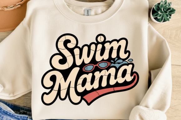 Retro Swim Mama PNG: Design Asset for Poolside Pride