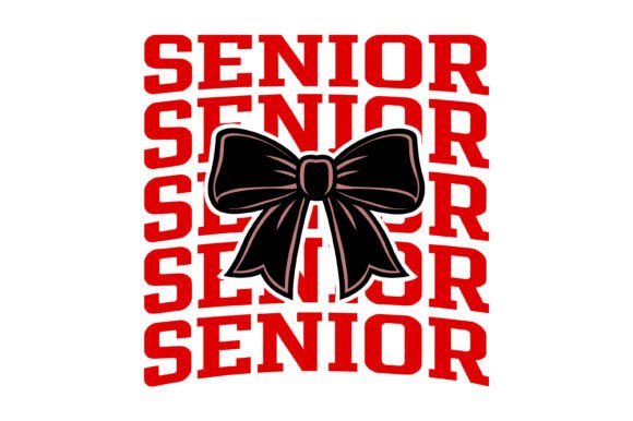 Senior Red Bow Graduation Design: A Modern Graphic Asset